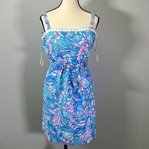 Lilly Pulitzer Kensington Women's Size 10 Amalfi Blue Stretch Cotton Dress